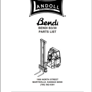 Landoll Bendi B3-30 Parts List F-493-0808