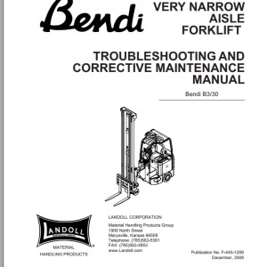 Landoll Bendi B3-30 Troubleshooting Corrective Maintenance Manual F-445-1208