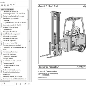 Landoll Bendi B315 AC B318 AC Operator's Manual F-914-0718