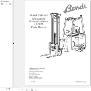 Landoll Bendi B318 AC Parts Manual F-949-0619
