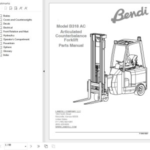 Landoll Bendi B318 AC Parts Manual F-949-0921