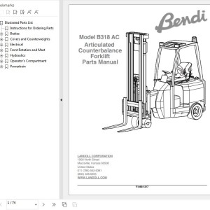 Landoll Bendi B318 AC Parts Manual F-949-1217