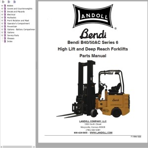 Landoll Bendi B40 B50 AC Series 6 Parts Manual F-1084-1222