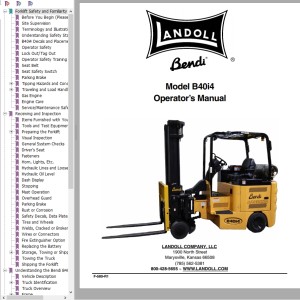 Landoll Bendi B40i4 Operator's Manual F-580-R1