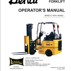 Landoll Bendi IC Tier II Operators Manual F-407-0106