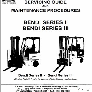 Landoll Bendi Series II III Maintennance Manual 679929