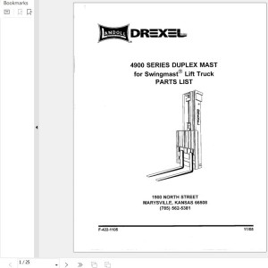 Landoll Drexel 4900 Series Parts Manual F-422-1105