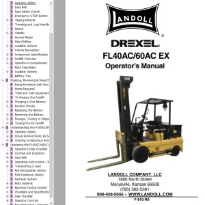 Landoll Drexel FL 40 AC 60 AC EX Operators Manual