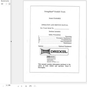Landoll Drexel FL40 60 EX Operator And Service Manual 18100-07