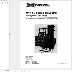 Landoll Drexel R40SL Series Base IPB Parts Manual 36000-12-e