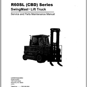 Landoll Drexel R60 CBD Series Service and Parts Maintenance Manual