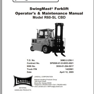 Landoll Drexel R60-SL CBD Operation & Maintenance Manual 1422981