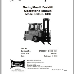 Landoll Drexel R60-SL CBD Operator's Manual 1422981