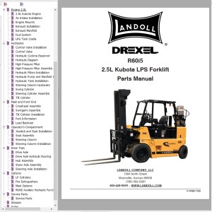 Landoll Drexel R60i5 2.5L Kubota LPS Part Manual F-1028-1122