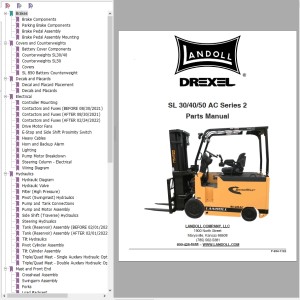 Landoll Drexel SL 30 40 50 AC Series 2 Part Manual F-934-1122