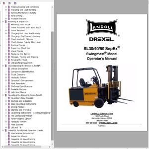 Landoll Drexel SL 30 40 50 SE Swingmast Operator's Manual F-447-1111