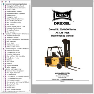 Landoll Drexel SL 30 40 50 Series AC Maintenance Manual F-626-R1