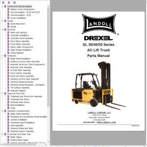 Landoll Drexel SL 30 40 50 Series AC Part Manual F-624-0123