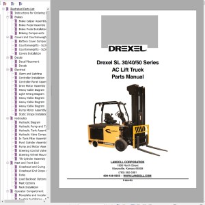 Landoll Drexel SL 30 40 50 Series AC Parts Manual F-624-R3