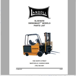 Landoll Drexel SL 30 40 50 Swingmast Part List F-448-0107