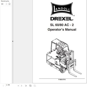 Landoll Drexel SL 60 80 AC-2 Operator's Manual F-922-0719