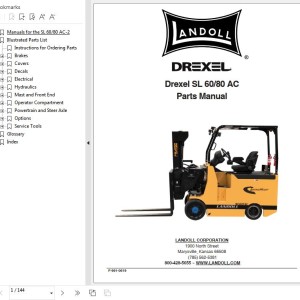 Landoll Drexel SL 60 80 AC Parts Manual F-991-0619