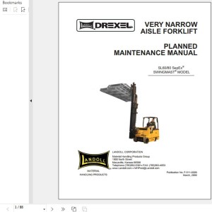 Landoll Drexel SL 60 80 SepEx Swingmast Maintenance Manual F-511-0309