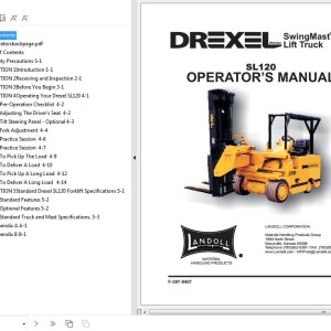 Landoll Drexel SL120 Operator's Manual F-397-0407