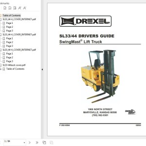 Landoll Drexel SL33 44 Driver's Guide F-392-0804