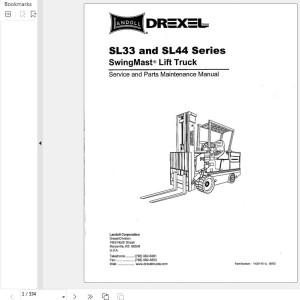 Landoll Drexel SL33 44 Service And Parts Maintenance Manual 1420115-b