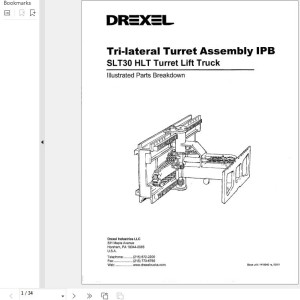 Landoll Drexel SLT30 HLT Turret Lift Truck Parts Manual 1419940-a