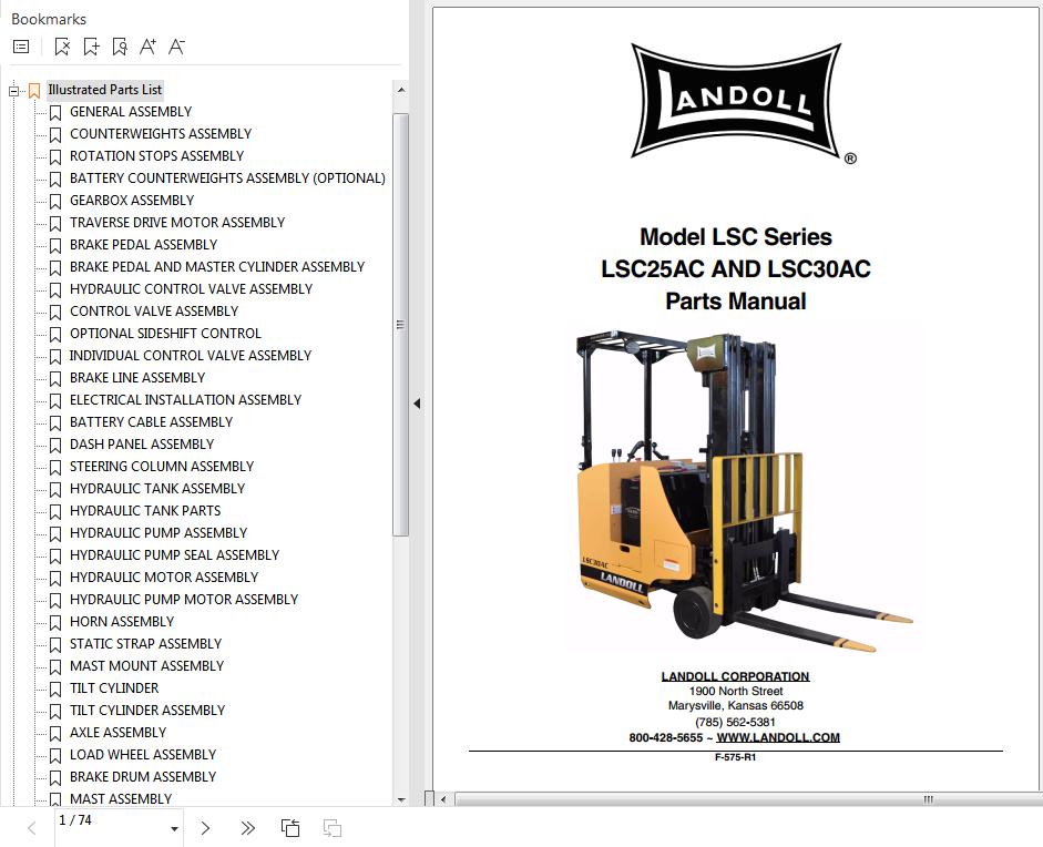 Landoll LSC25AC And LSC30AC Parts Manual