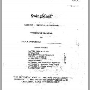 Landoll R40 R60 SL SwingMast Technical Manual