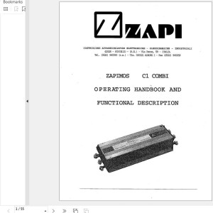 Zapi Combi C1 Operating Handbokk And Functional Description 1420424