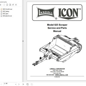 Landoll Icon 825 Scraper Service and Parts Manual F-970-0118