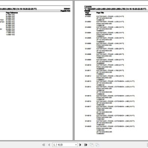 Laverda L420 L480 L540 L600 L660 L760 L Header Parts Catalog 3906491