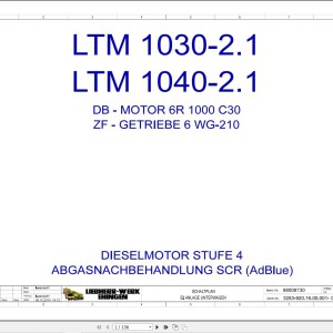 Liebherr LTM 1030-2.1 Z80350 Electric and Hydraulic Diagrams DE
