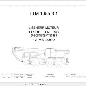 Liebherr LTM 1055-3.1 Z84528 Electric and Hydraulic Diagrams FR
