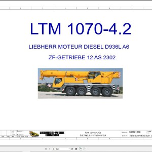 Liebherr LTM 1070-4.2 Z59936 Electric and Hydraulic Diagrams FR