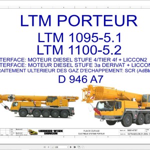 Liebherr LTM 1095-5.1 Z91400 Electric and Hydraulic Diagrams FR