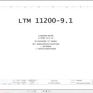 Liebherr LTM 11200-9.1 Z73400 Electric and Hydraulic Diagrams DE