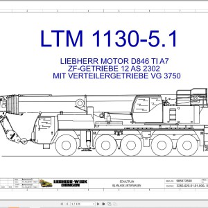 Liebherr LTM 1130-5.1 Z65970 Electric and Hydraulic Diagrams DE