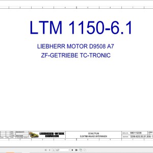 Liebherr LTM 1150-6.1 Z68500 Electric and Hydraulic Diagrams DE
