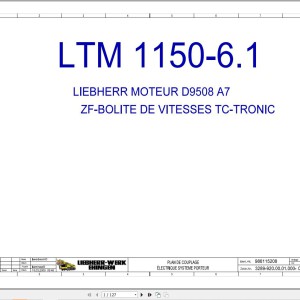 Liebherr LTM 1150-6.1 Z68500 Electric and Hydraulic Diagrams FR