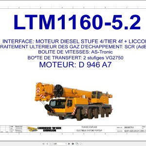 Liebherr LTM 1160-5.2 Z68626 Electric and Hydraulic Diagrams FR