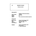 Liebherr A922 Rail SV013 Litronic Original Operators Manual 12262235 2021