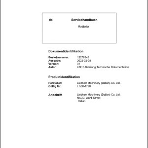 Liebherr L580-1798 Service Manual 12278345 2022_DE