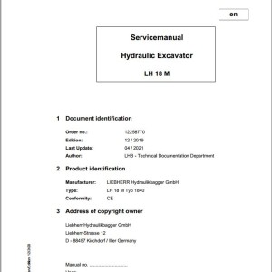 Liebherr LH18M Service Manual 12258770 04.2021