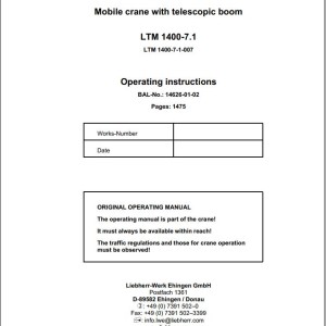 Liebherr LTM 1400-7.1 Operation Manual