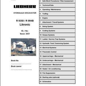 Liebherr R9350 R994B Litronic Service Manual 09.2021